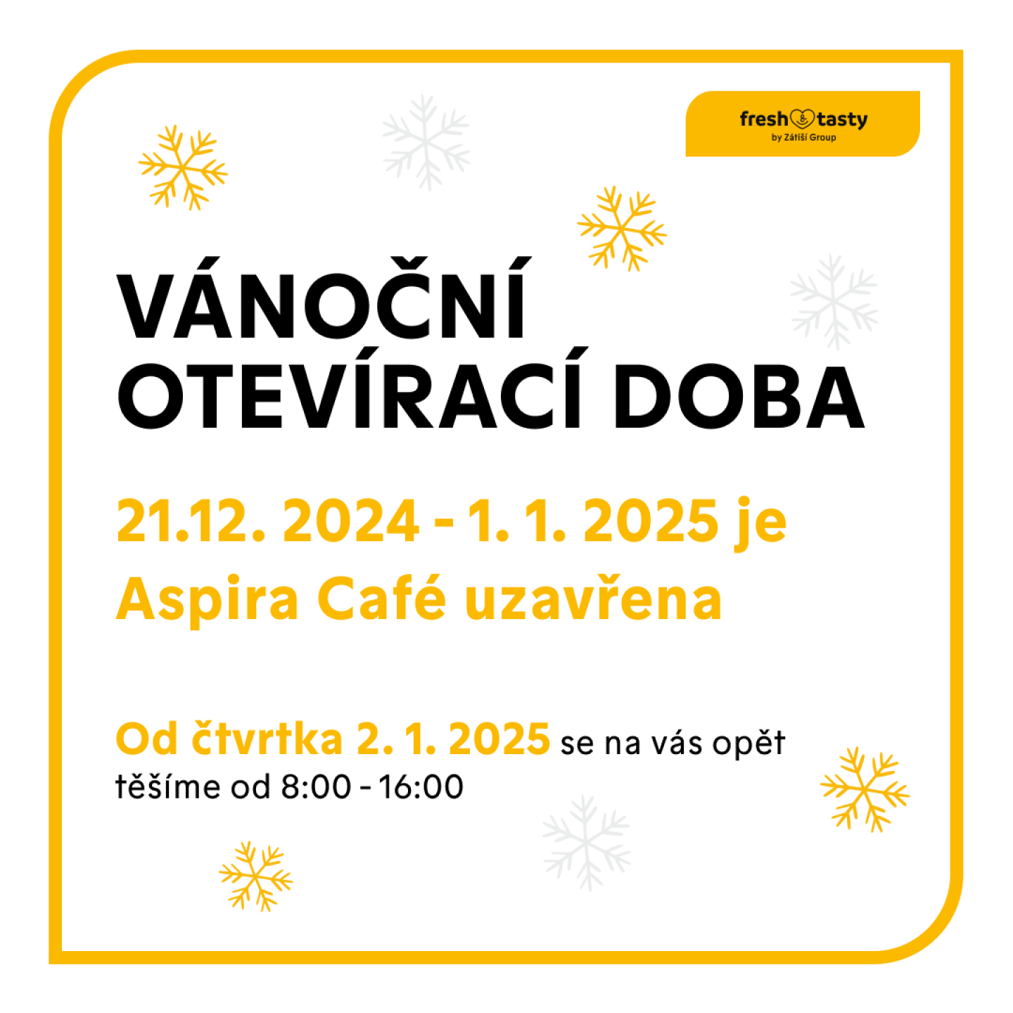 ASPIRA WEB vanoční otevírací doba